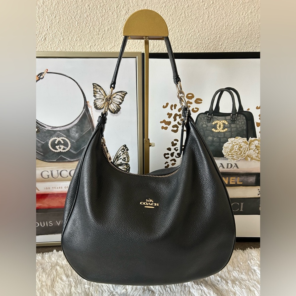 Coach Black Hobo Bag with Curved Silhouette